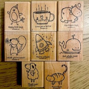 Lot of 38 Stampin’ Up rubber stamps.